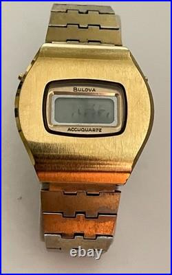 Vintage Bulova AccuQuartz Watch 10k R. G. P Back 2260 Bulova lcd REPAIR OR PARTS