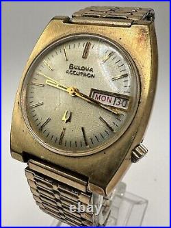 Vintage Bulova Accutron Gold Plated Tuning Fork Watch 2182 N4 1974 Parts Repair