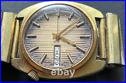 Vintage Bulova Accutron Men's Watch Gold Parts/Repair Brown Sunburst Dial 36mm