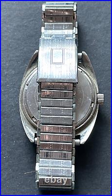 Vintage Bulova Accutron Men's Watch Silver Case Parts/Repair Blue Dial 35mm