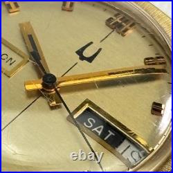 Vintage Bulova Accutron N4 1974 Day Date 10k GF Watch Parts Repair Speidel Band