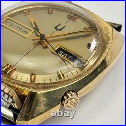 Vintage Bulova Accutron N4 1974 Day Date 10k GF Watch Parts Repair Speidel Band