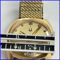 Vintage Bulova Accutron N4 1974 Day Date 10k GF Watch Parts Repair Speidel Band