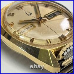 Vintage Bulova Accutron N4 1974 Day Date 10k GF Watch Parts Repair Speidel Band