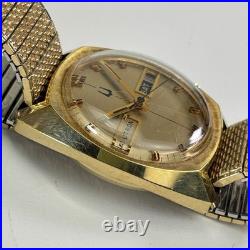 Vintage Bulova Accutron N4 1974 Day Date 10k GF Watch Parts Repair Speidel Band