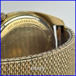 Vintage Bulova Accutron N4 1974 Day Date 10k GF Watch Parts Repair Speidel Band