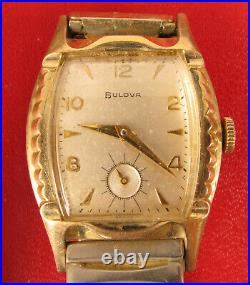 Vintage Bulova Art Deco Gold Filled Mechanical Wristwatch For Parts Or Repair