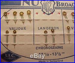 Vintage CHRONOGRAPH VALJOUX VENUS LANDERON WRIST 6 PR Watch Hands 4 Parts Repair