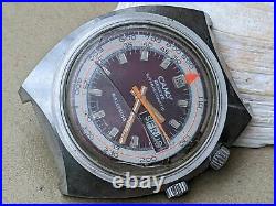 Vintage Camy Rallyking Day-Date Diver Watch withAll SS Case, Runs FOR PARTS/REPAIR