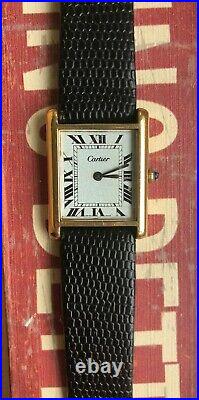 Vintage Cartier Tank Roman Numeral Dial Manual Wind Watch For Parts/ Repair