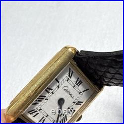 Vintage Catena 18K Gold 315 Swiss ElectroPlated Tank Watch FOR PARTS or REPAIR