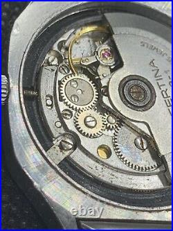 Vintage Certina Automatic Wrist Watch! Saddam Hussein25 Jewel Mov. Parts/Repair