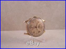 Vintage Chronographe Suisse 17J Venus 170 18K Gold Watch for Parts/Repair