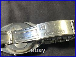 Vintage Computer Chron LED watch stainless steel New Battery parts or repair