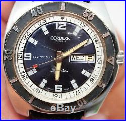 Vintage Cordura Sea-Gull 17 Jewels Swiss Made Self-Winding Watch Parts or Repair