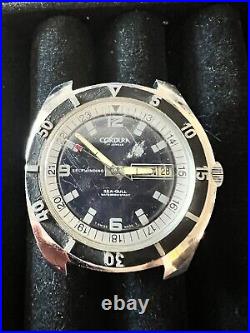 Vintage Cordura Sicura Sea-Gull Day-Date Diver withBlue Dial, FOR PARTS/REPAIR