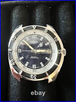 Vintage Cordura Sicura Sea-Gull Day-Date Diver withBlue Dial, FOR PARTS/REPAIR