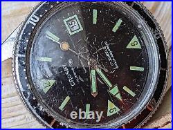 Vintage Crosby 20 ATM All SS French Skin Diver Watch withLugholes FOR PARTS/REPAIR