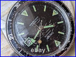 Vintage Crosby 20 ATM All SS French Skin Diver Watch withLugholes FOR PARTS/REPAIR