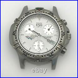Vintage ESQ Chronograph Diver Watch Date Stainless 300388A Parts Repair 37 MM