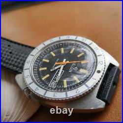 Vintage Elgin Day-Date Diver Watch withPatina, Tropic Band, Runs FOR PARTS/REPAIR