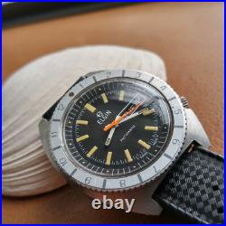 Vintage Elgin Day-Date Diver Watch withPatina, Tropic Band, Runs FOR PARTS/REPAIR