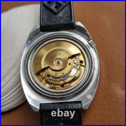 Vintage Elgin Day-Date Diver Watch withPatina, Tropic Band, Runs FOR PARTS/REPAIR