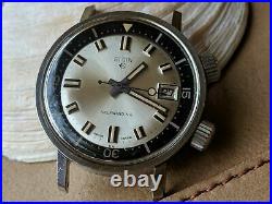 Vintage Elgin Super-Compressor Dive Watch withUSMC Military Stamp FOR PARTS/REPAIR