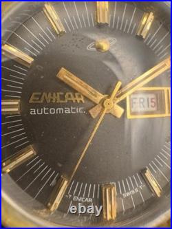 Vintage Enicar Automatic Watch AR167 Black Fumé Dial Parts / Repair