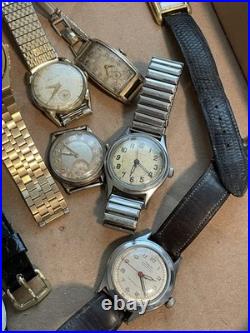 Vintage Estate Men's Watch Lot For Parts Repair -Read Description