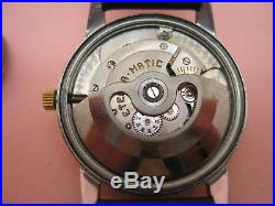 Vintage Eterna-Matic Steel/14K gold filled watch, for parts or repairs, runs