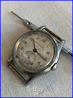 Vintage Fb Case Movado 34mm Radium Watch Borgel 1950 Parts/repairs