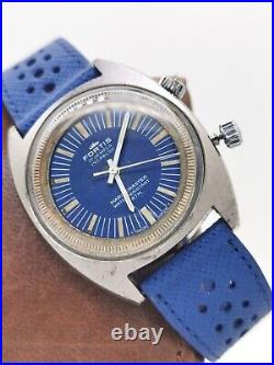 Vintage Fortis Marine Master Blue Watch Very Rare Swiss Made Repair or Parts