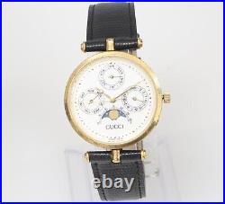 Vintage Gucci 2000M 30mm Calendar Moonphase Quartz Watch For PARTS OR REPAIR