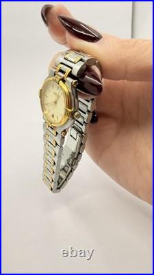 Vintage Gucci 9000L Two Tone Swiss Quartz Watch Ladies Parts/Repair No Battery