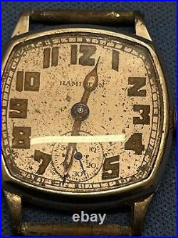 Vintage Hamilton 14 K White Gold Filled 987 Watch Parts Repair