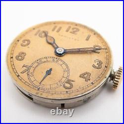 Vintage Hamilton Cal. 987-F 17J WWII Military Wristwatch Movement Parts / Repair