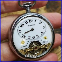 Vintage Hebdomas Pocket Watch, Not Working, For Parts or Repair (H117)