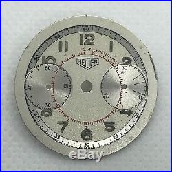 Vintage Heuer Chronograph Dial 2 Subdials 1940s Parts Repair Spares Valjoux 23