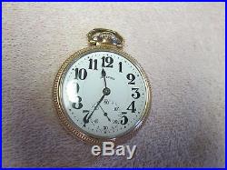Vintage Illinois Pocket Watch 21 Jewel 60 Hour 10K Gold Filled Parts or Repair