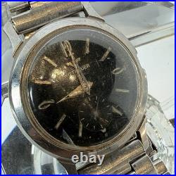 Vintage Longines Wittnauer Black Dial Sub Sec Mechanical Wind FOR PARTS / REPAIR