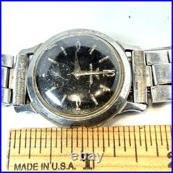 Vintage Longines Wittnauer Black Dial Sub Sec Mechanical Wind FOR PARTS / REPAIR