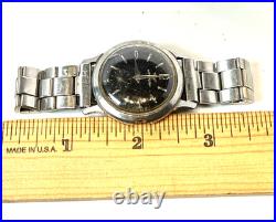 Vintage Longines Wittnauer Black Dial Sub Sec Mechanical Wind FOR PARTS / REPAIR