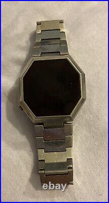 Vintage Longines Wittnauer Polara Octagon Digital Watch For Parts Or Repair Rare