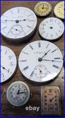 Vintage Lot Of 19 Watch Movements Parts Or Repair