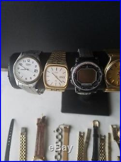 Vintage Lot Of 25 Seiko Watches For Parts Or Repair