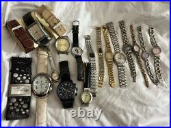 Vintage Lot Watches Wittnaur Citizen Seiko Bulova Fossil Elgen Parts/repair