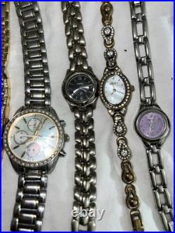 Vintage Lot Watches Wittnaur Citizen Seiko Bulova Fossil Elgen Parts/repair