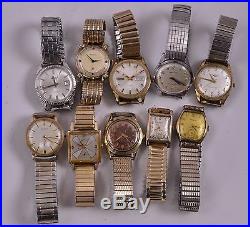 Vintage Lot of 10 Benrus Wrist Watches For Parts or Repair -019