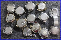 Vintage Lot of 14 Wrist Watches Helbros Seiko Benrus For Parts or Repair